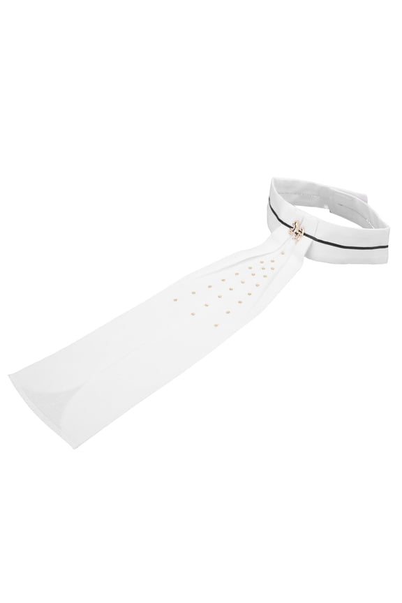 Adult Riding Combed Cotton Stock Tie Durable Equestrian Necktie Horse Riding Equipment for Competitions, Free Size, Classic White (14 inches / 35.5 cm)