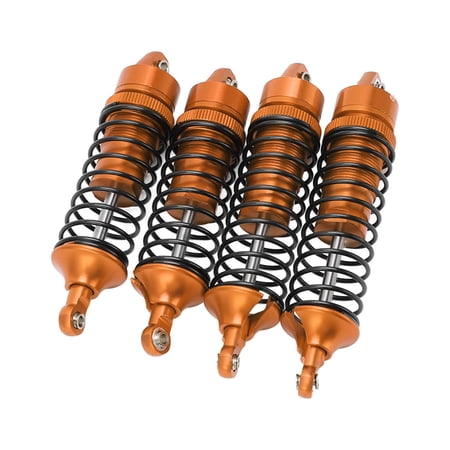 Riousery Advanced RC Front Rear Shock Dampers Metal Alloy Shocks Set Replacement for LOSi Lasernut U4 Tenacity 1/10 4WD Off Road Truggy Custom Tuning Components, 4Pcs Orange