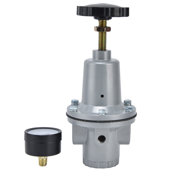 Riousery Air Pressure Regulating Valve Aluminum Alloy Small Pneumatic Air Regulator for Industry QTY-15 G1/2 Connection, Heavy Duty Moisture Trap Filter with Pressure Gauge (7.87 inches / 20 cm)