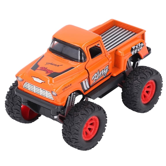 Riousery Alloy Truck High Simulation Sound Light Collectible Inertial Glide Interactive Alloy Vehicle Model for Boys Orange Perfect Toy Gift Size 5.1 inches / 13 cm