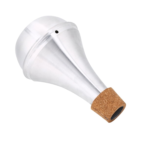 Riousery Aluminum Alloy & Cork Practice Trumpet Mute, Lightweight Brass Musical Instrument Accessory, Silver (6.3 inches / 16 cm)
