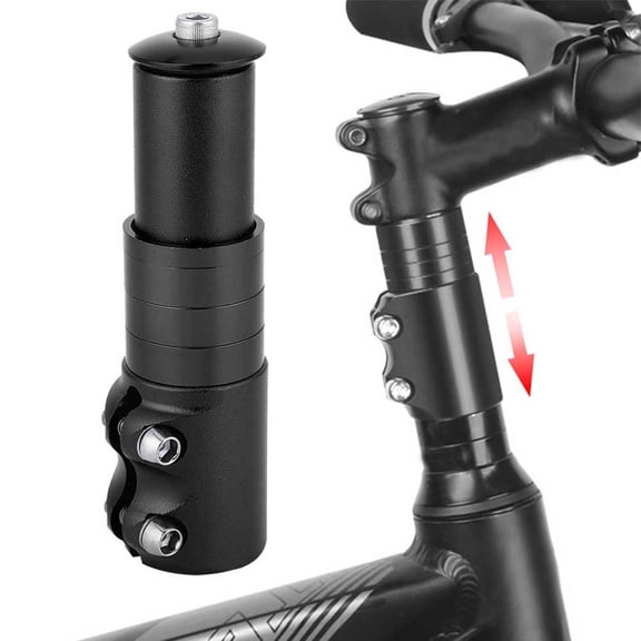 Riousery Aluminum Alloy Mountain Bike Bicycle Stem Extender Handlebar Stem Riser Lightweight CNC Machined Fork Extension Adapter for Cycling Comfort, Black (5.5 in / 14 cm)
