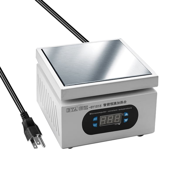 Riousery Aluminum Plate Heating Station Electronic Hot Plate Table Preheating Platform 0-400 C for BGA Planting Printed Circuit Board Repairs, 5.91 inches / 15 cm, 500W, 110V