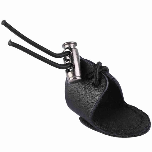 Riousery Archery Glove Hunting Thumb Finger Guard Arrow Shooting Protector for Compound and Reflex Bow Adjustable Leather Tab Black (2 x 1.6 x 0.8 inches / 5 x 4 x 2 cm)