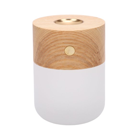 Riousery Aromatherapy Essential Oil Diffuser with Light USB Compact Table Lamp for Bedroom Nightstand Decor Portable Rechargeable Wood Grain Fragrance Diffuser (2.56 in / 65 mm)