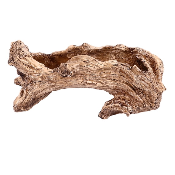 Riousery Artificial Driftwood Planter Resin Succulent Flower Pot Vintage Tree Root Stump Log Planter Container for Office Home Garden Decoration, 14.6x5.1x4.3 inches / 37.1x13x10.9 cm