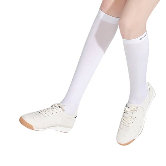 Riousery Athletic Arm Sleeves UV Protection Open Heel Cooling Sleeves for Tennis Golf, White (1 Pair)