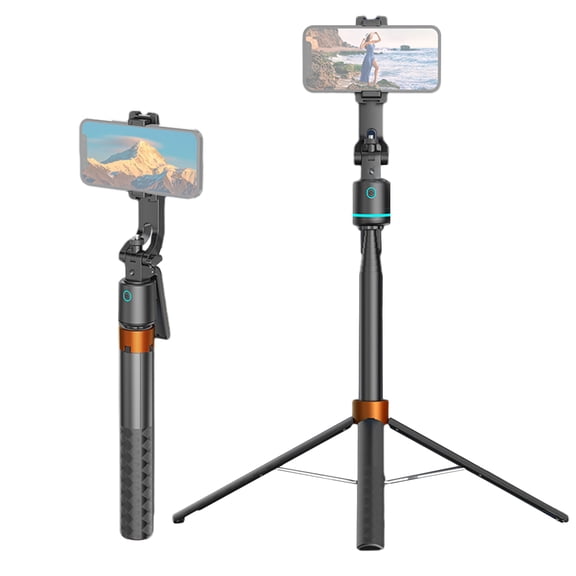Riousery Auto Face Tracking Tripod Selfie Stick 71 inches / 180 cm Extendable 360 Degree Rotating Phone Tripod with Gesture Control and Remote Shutter
