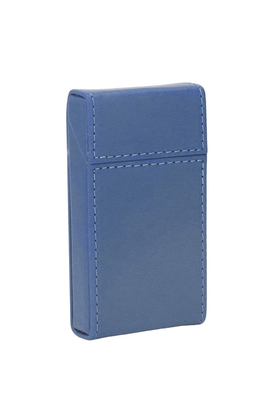 Automatic Flip Cigarette Case Box, Holds 20 Pcs Slim Cigars or Cigarettes, PU Protective Cover, Portable Smoking Accessories for Outdoor Travel, Moisture-Proof Organizer Holder, Blue