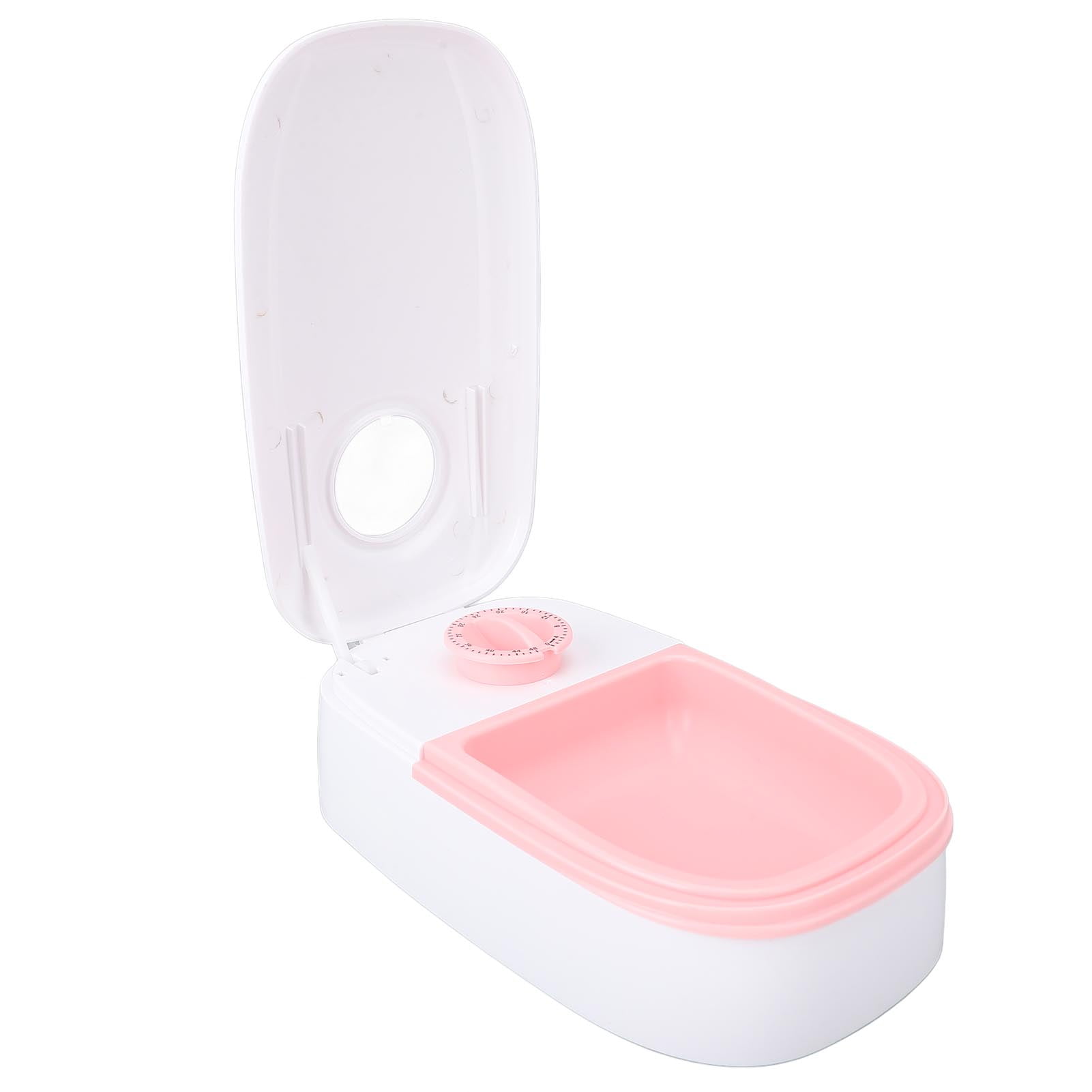 Riousery Automatic Pet Feeder Timed Maintain Freshness Dry Wet Food Dispenser Bowl for Cats and Dogs, Smart Programmable Timer, Pink, 9.84 inches / 25 cm