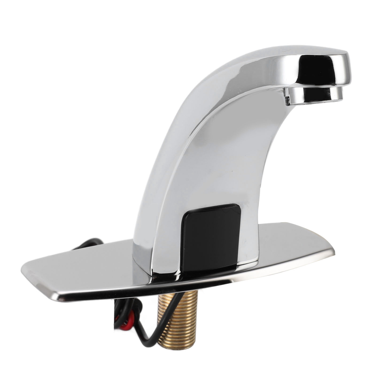 Riousery Automatic Sensor Bathroom Sink Faucet, Touchless Infrared Motion Sensing Hands-Free Water Saving Faucet with DC Box, Copper Chrome, 6.1 x 4.7 in / 15.5 x 12 cm