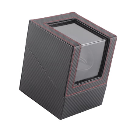 Riousery Automatic Watch Winder Box, Carbon Fiber Display Storage Case for Mechanical Wristwatch, US Plug 110-240V