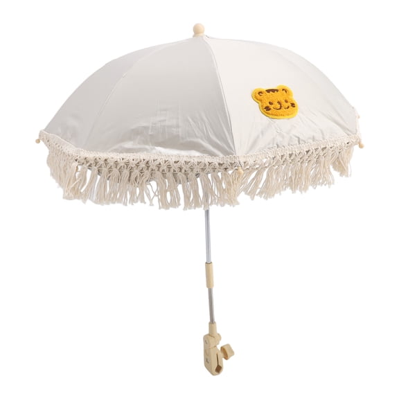 Riousery Baby Parasol Flexible Angle Adjustment Bohemian Style Stroller Sun Protection Shade Umbrella with Holder Clip Clamp Tiger Pattern Design (20.47 inches / 52.00 cm Length)