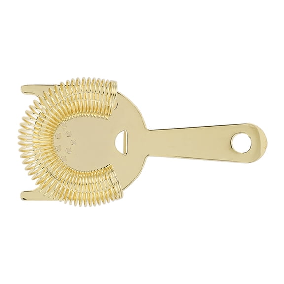 Riousery Bar Cocktail Strainer 304 Stainless Steel with Wire Spring Ice Filtering Versatile Tool for Drink Home Bartenders Elegant Gold Finish 6.5 Inches / 16.5 cm