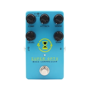 Riousery Bass Compressor Pedal Optical Compressor Effect Pedal for Electric Bass True Bypass Smooth Dynamic Control with COMP ATTACK SENSE GAIN LEVEL Knobs Retro Style Alloy Blue
