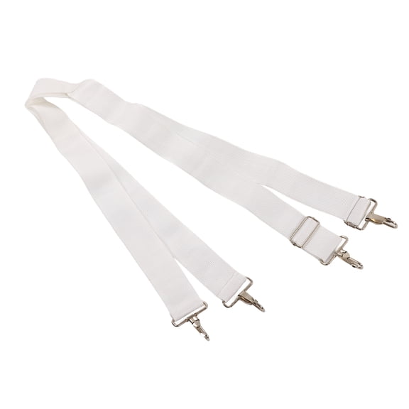 Riousery Bass Drum Strap Soft Nylon Elastic Adjustable Ergonomic Comfortable Double Shoulder Sling Belt for Marching Percussion Instruments White Professional Musical Accessory