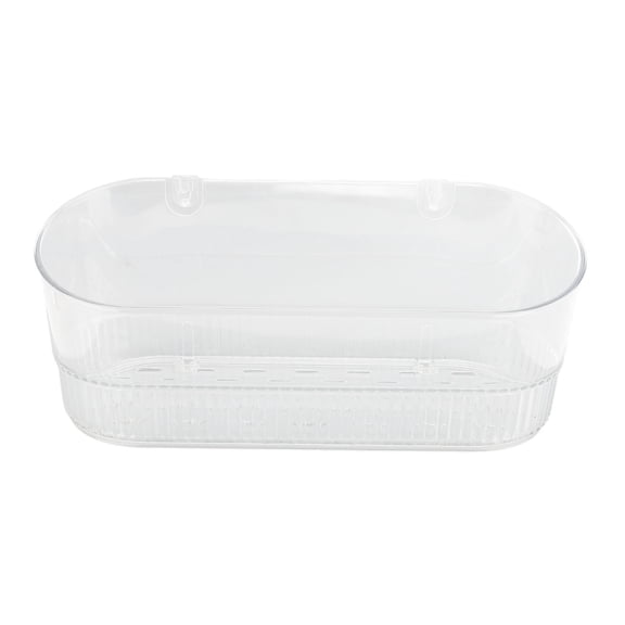 Riousery Bathroom Suction Cup Storage Holder Multifunctional Water Resistant Plastic Efficient Drainage Shower Caddy Organizer for Toiletries Transparent Clear