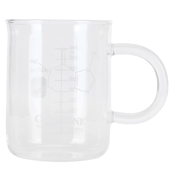 Riousery Beaker Mug Borosilicate Glass Cup with Handle and Measuring Scale for Coffee Tea