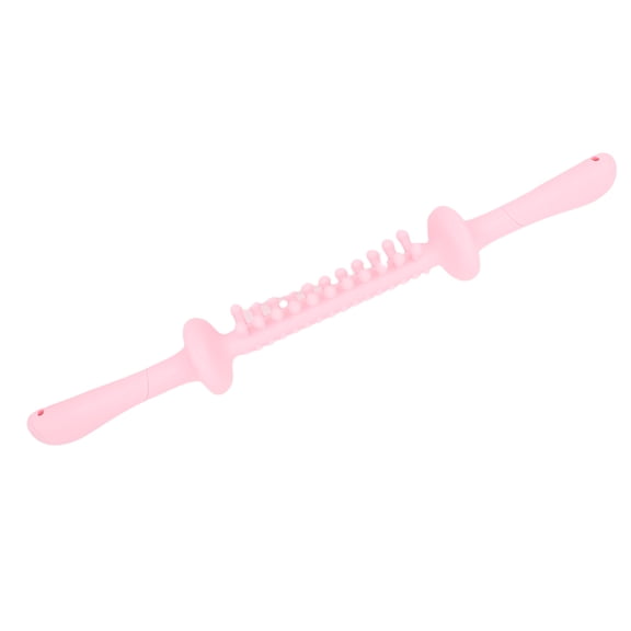 Riousery Bendable Muscle Stick Soft TPR Non Slip Long Handle Roller Massage Stick for Legs Arms Pink