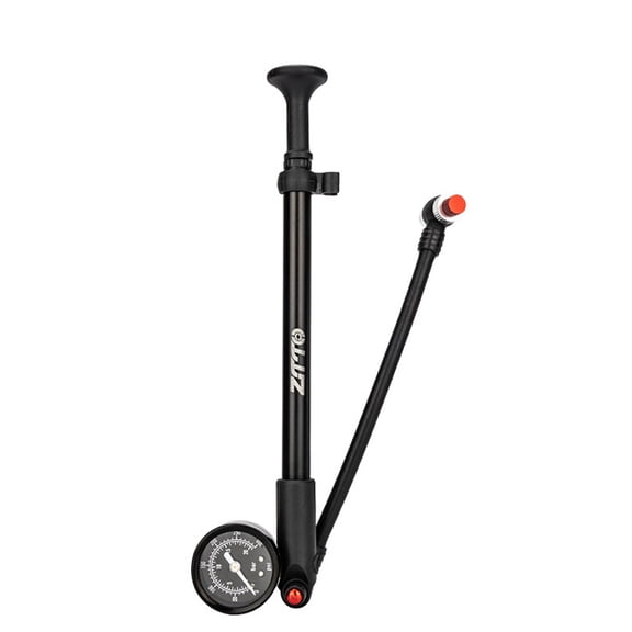 Riousery Bike Shock Pump with Gauge 300PSI High Pressure Air Pump Schrader Valve for Front Fork & Rear Suspension Aluminum Alloy Bicycle Floor Pumps 9.9-15.2 inches / 25.2-38.5 cm