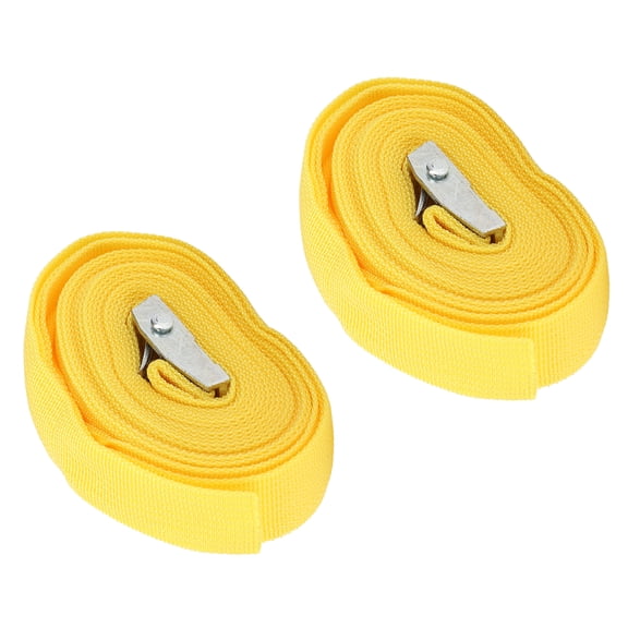 Riousery Binding Strap 25mm (0.98 inches) Tie Down Straps with Zinc Alloy Buckle 3m (9.8ft) Cargo Luggage Belt Yellow 2-Pack