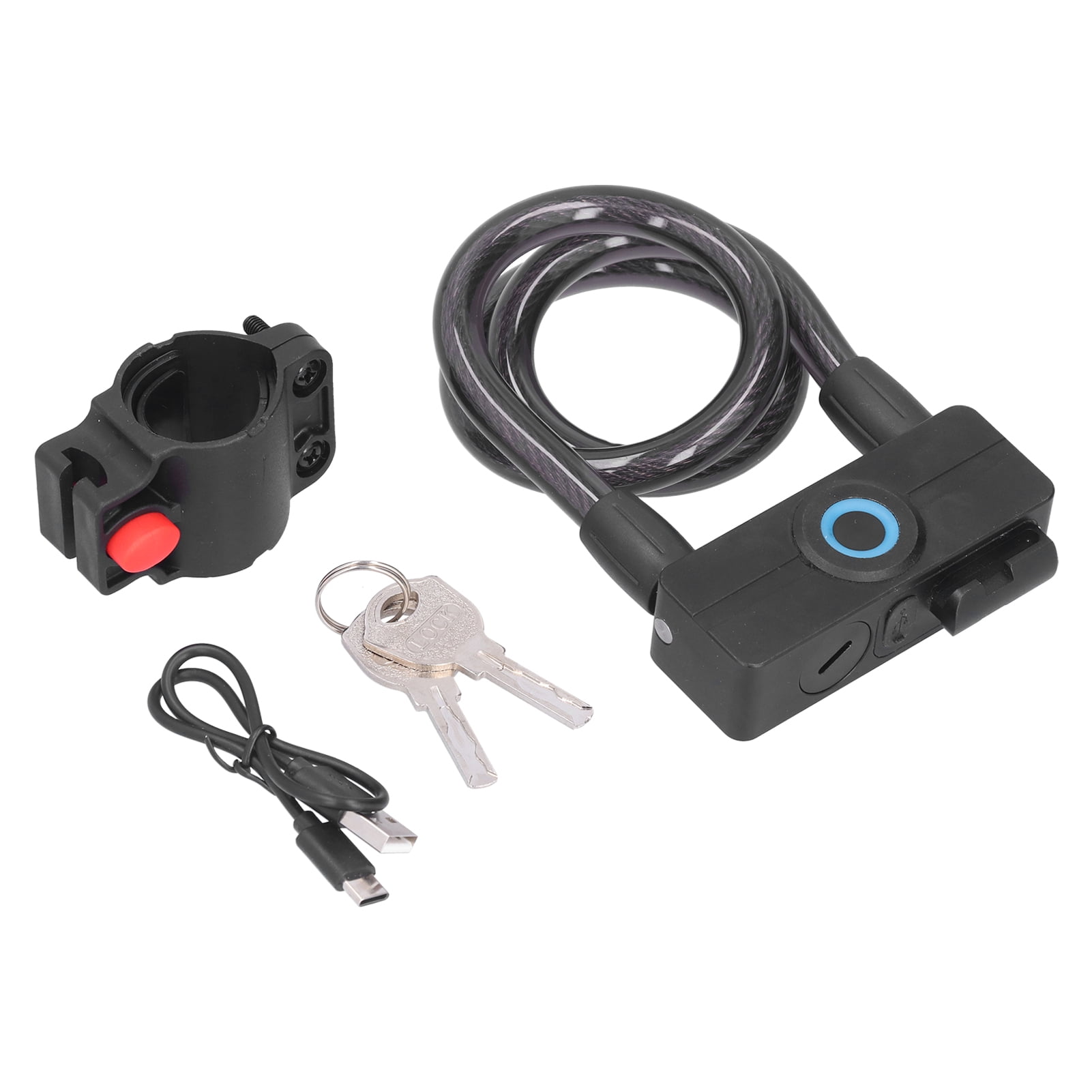 Riousery Biometric Fingerprint Bicycle Chain Lock with Bluetooth App Control, Heavy Duty Aluminum Alloy Smart Bike Lock with Backup Keys for Mountain Bikes, Motorcycles and Scooters