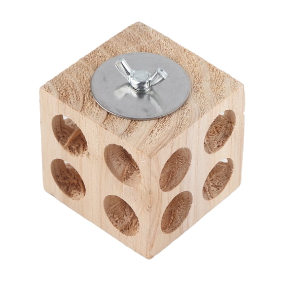 Riousery Bird Block Chewing Toy, Wooden Foraging Shredding Parrot Block Perch Toy for Lovebirds Cockatiels Budgies, Natural Pine Wood Pet Cage Accessory, Small 6cm / 2.4 inches