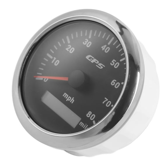 Riousery Black 85mm GPS Speedometer 80MPH Odograph with Colorful Backlight, 316 Stainless Steel Universal Speed Gauge for Cars, Boats, and RVs (3.35 inches / 85.09 mm)