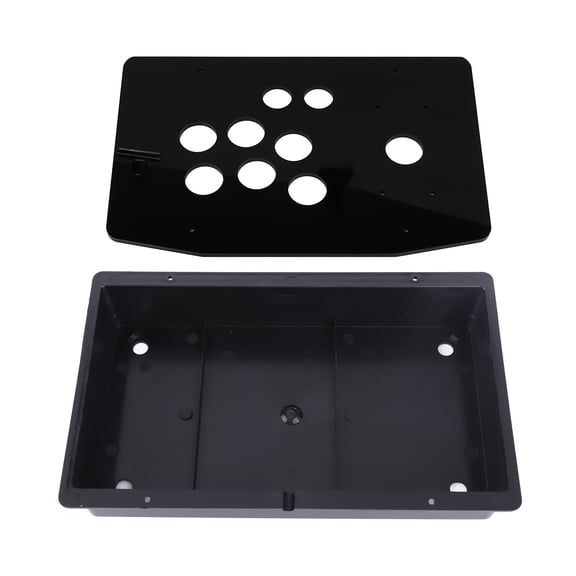 Riousery Black Acrylic Panel and Case DIY Set Kits Replacement for Arcade Game Console, Universal Compatibility with PC, Mobile, and PS3, 11.81 inches / 30 cm Size, Durable ABS Base