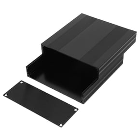 Riousery Black Aluminum Printed Circuit Board Box Split Type DIY Electronic Project Enclosure Case 2.1 x 5.7 x 5.9 inches / 54x145x150 mm
