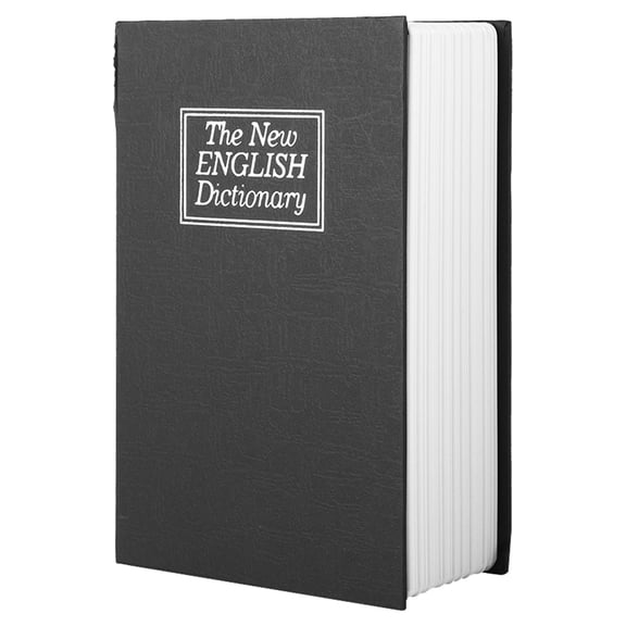 Riousery Black English Dictionary Safe Box Diversion Secret Stash Book Lockbox Hidden Money Jewelry Collection Storage Case with 2 Keys for Home Office Travel Security (7.08 in / 18 cm)