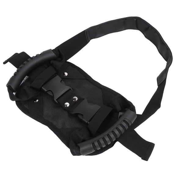 Riousery Black Motorcycle Passenger Safety Belt with Rear Seat Grab Handle, Adjustable Oxford Cloth Support Strap for Electromobile and Scooter Riders, Universal Fit