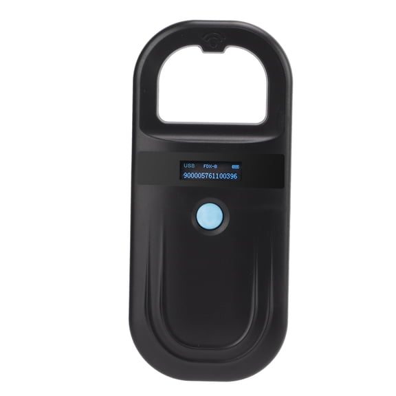 Riousery Black Pet Microchip Scanner 134.2Khz Animal Handheld Reader Pet Tag Scanner USB Rechargeable 500mAh 7.09 inches / 18 cm for Cats Dogs and Livestock Id Tracking