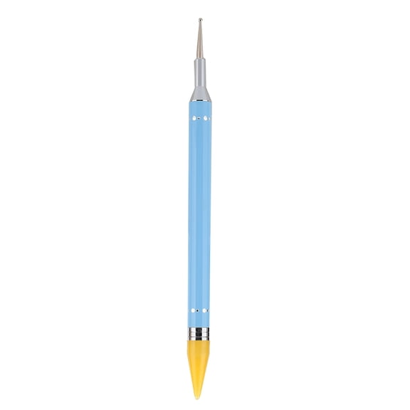 Riousery Blue Dual Ended Nail Art Dotting Pen Candy Color Wax Stone Picker Tool for Manicure Gems, Rhinestones, and Studs Placement, Lightweight Ambidextrous Design, 6.69 inches / 17 cm