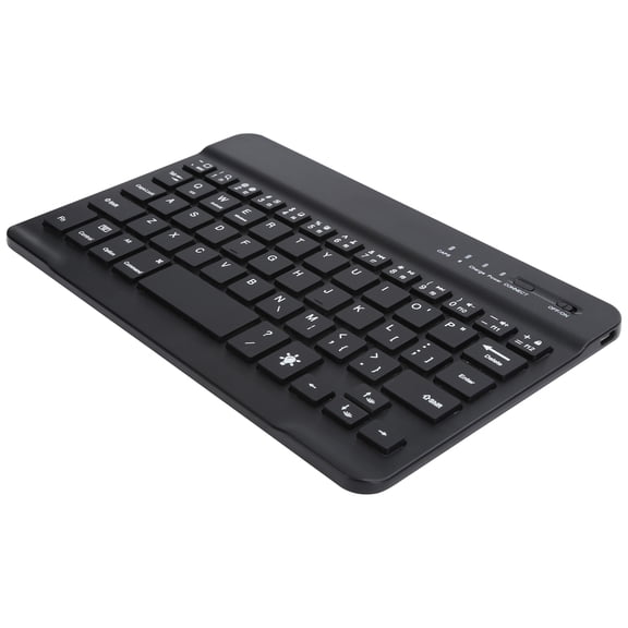 Riousery Bluetooth Keyboard Colorful Backlit USB Chargeable Ultra-Thin Wireless for Smart Phones Tablets, Black 7-Inch[cite: 1]