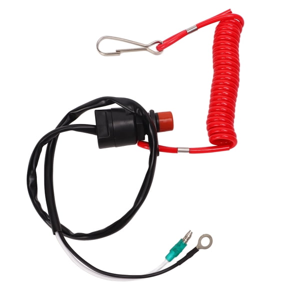 Riousery Boat Engine Emergency Stop Switch Safety Tether Lanyard ABS for T15 F2.5 F4 F5 F6 HP Outboard Motors, 19.6 inches / 50 cm