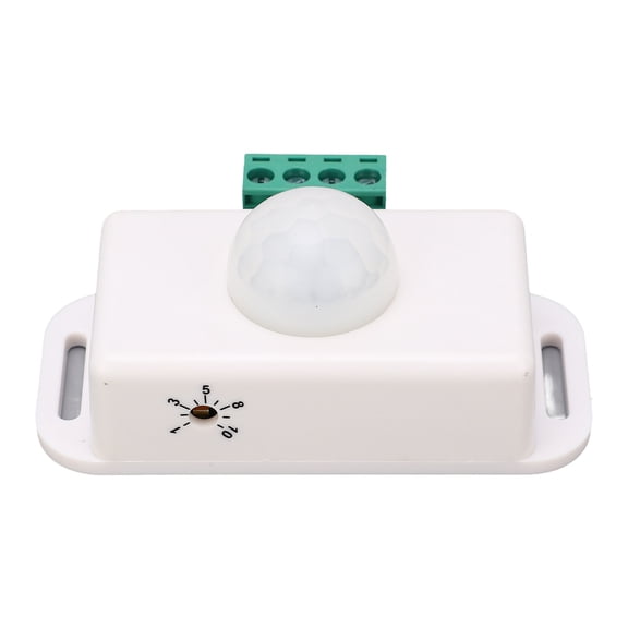 Riousery Body Sensing Switch Delay Time Adjustable Infrared Motion Controller 6A 12-24V White 26.2 ft / 8 m