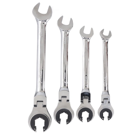 Riousery Brake Line Wrench Set 72 Teeth Adjustable Angle 10mm / 0.39 inches to 17mm / 0.67 inches Ratcheting Tubing Wrenches