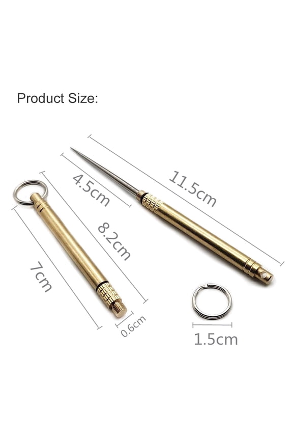 Brass Titanium Alloy Toothpick Set, Portable Mini Teethpick Holder with Key Ring Design for Indoor and Outdoor Use, Reusable Tableware for Camping and Emergency, Single Count