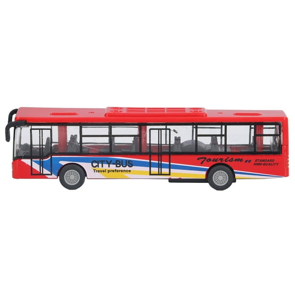 Riousery Bus Model Toy Alloy Red Lifelike Vivid Small Portable Bus Model Bus Car Ornament Gift for Above 3 Years Old, 5.9 inches / 15.0 cm