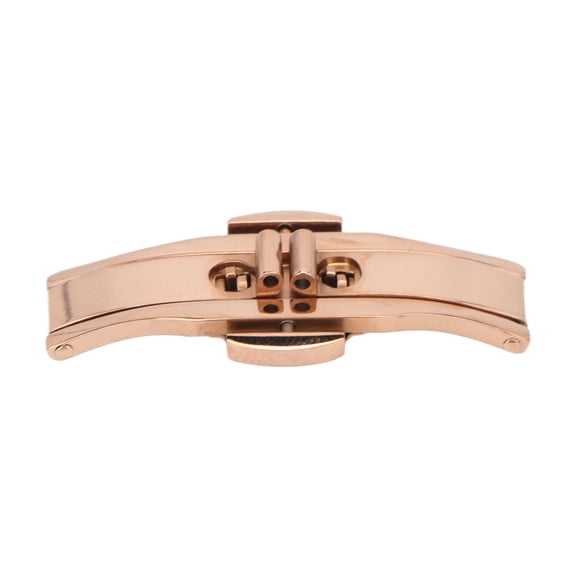 Riousery Butterfly Buckle Rose Gold Alloy Ceramic Tungsten Steel Watch Deployment Clasp Replacement Accessory 0.59 inches / 15 mm, Durable Metal Fold Over Catch for Men and Women Timepieces