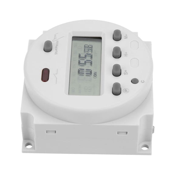 Riousery CN102A Digital LCD Electronic Timer Cycle Countdown Time Control Switch, 220V 16A, 2.36 inches / 6 cm Width, High Precision Relay for Industrial Stoving and Irrigation