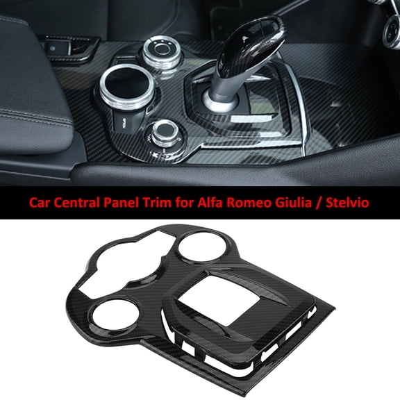Riousery Car Interior Central Console Control Panel Frame Cover Trim for Alfa Romeo Giulia (16-18) & Stelvio (17-18) - 2 Pieces (10.2 in / 26 cm)