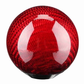 Riousery Car Universal Modification Carbon Fiber Manual Knob Gear Shift Head Shifter (Red) - High Sensitivity Auto Interior Replacement Accessory with 3 Adapters, 5.51 inches / 14 cm[cite: 1]