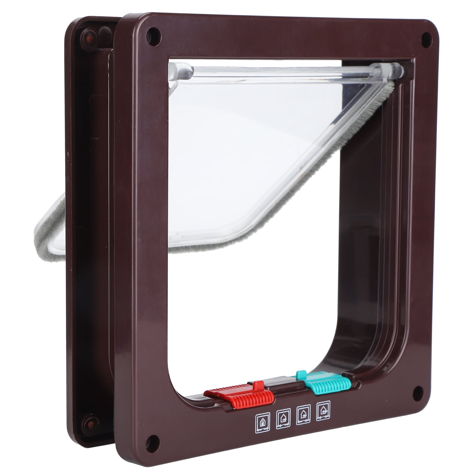 Riousery Cat Lock Security Flap Door Flip Plastic Small Pet Gate for Cats and Dogs, Indoor/Outdoor Weatherproof, Includes Screws, Brown Regular (8.27 inches / 21 cm) Ultimate Convenience