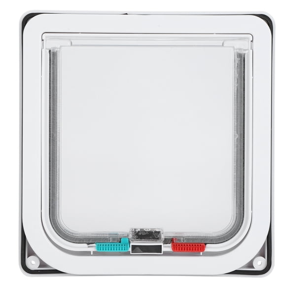 Riousery Cat Lock Security Flap Door Flip Plastic Small Pet Gate for Cats and Dogs, Indoor/Outdoor Weatherproof, Includes Screws, White Small (7.87 inches / 20 cm) Ultimate Convenience