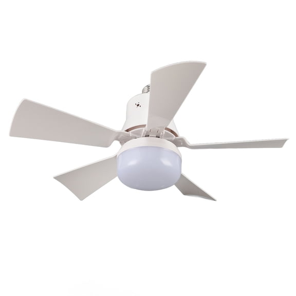 Riousery Ceiling Fan Light with E26 Socket Base 3000K-6500K Dimmable LED 3 Speeds 3 Timers Remote Control Included 15.75 Inches Modern White Small Socket Fan for Bedroom Bathroom Kitchen Garage