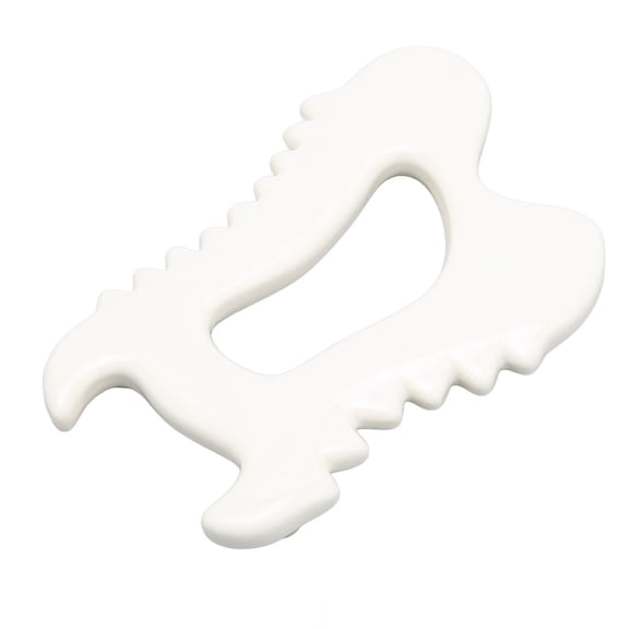 Riousery Ceramics Gua Sha Board Lymphatic Drainage Scraping Body Massage Board Tool for Relieving Muscle Stress Face Neck Shoulders Back Muscle Relaxation Tool, White