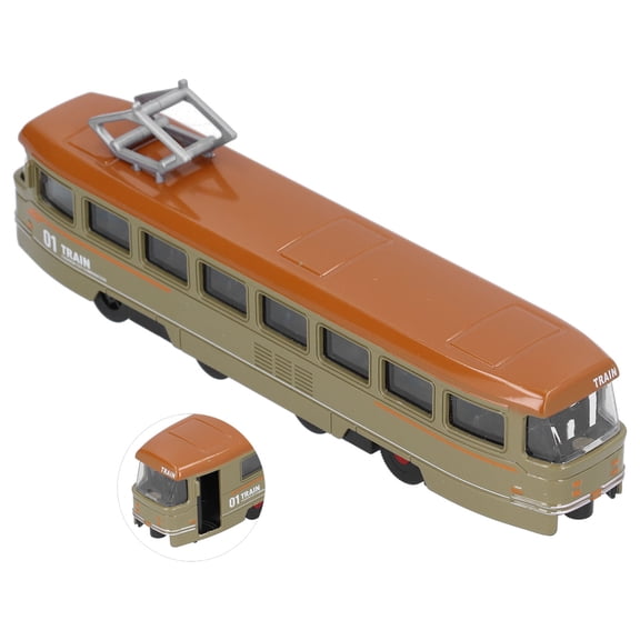 Riousery Children Alloy Trolley Bus Toy Simulation Pull Back Model Decoration Birthday Gift Green, 7.1 inches / 18 cm