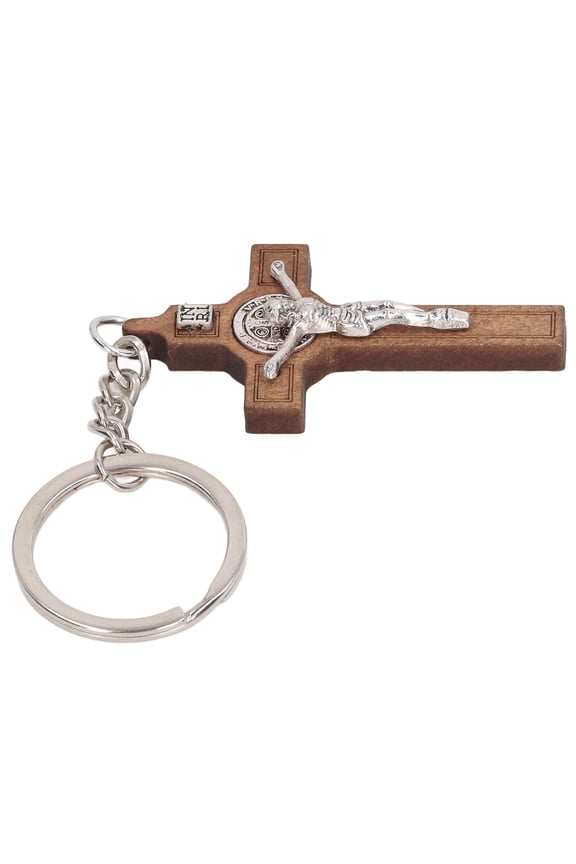 Christian Cross Keychains Engraved Bible Verses Exquisite Jesus Cross Key Chain for Religious Ceremonies, 2.2 inches / 5.5 cm